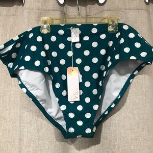 Lysa swim bottom polka dots plus size 3X turquoise New NWT